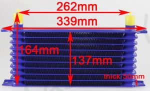 19 rows engine oil cooler trust style 341*298*50mm an8/an10
