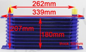19 rows engine oil cooler trust style 341*298*50mm an8/an10