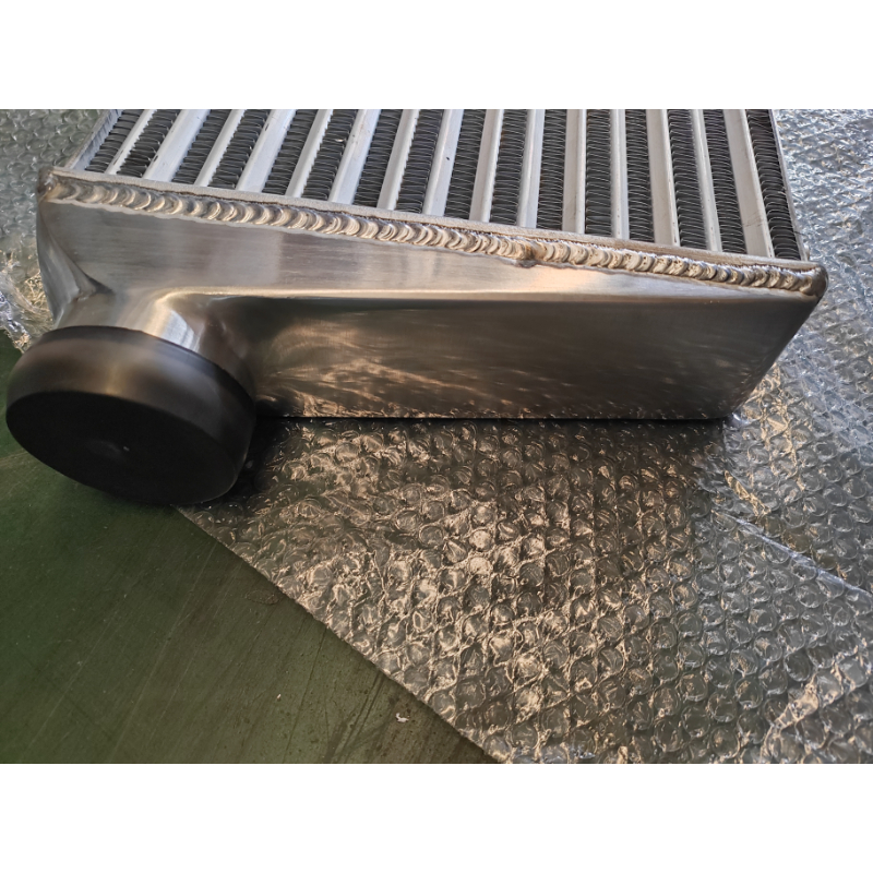 aluminium front mount universal delta fin intercooler 600x290x68mm 75mm inlet outlet